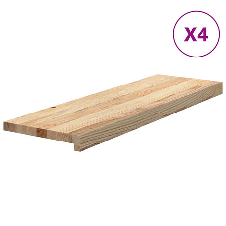 Stopnie schodowe Vidaxx 4 szt. 80x30x2 cm z litego dębu, nieobrobionego