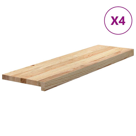 Stopnie schodowe Vidaxx 4 szt. 90x30x2 cm z litego dębu, nieobrobionego