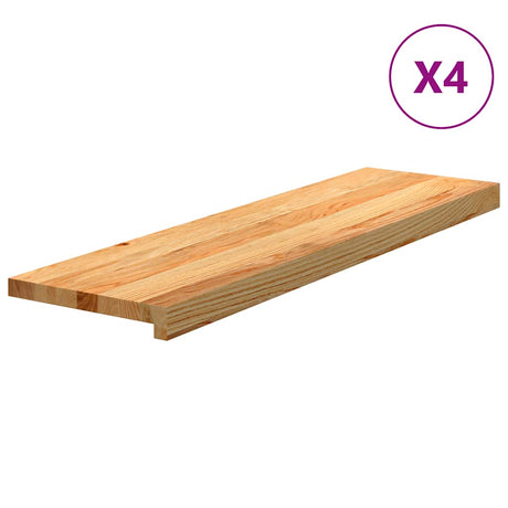 Stopnie schodowe Vidaxx 4 szt. 90x30x2 cm z litego dębu jasnobrązowego