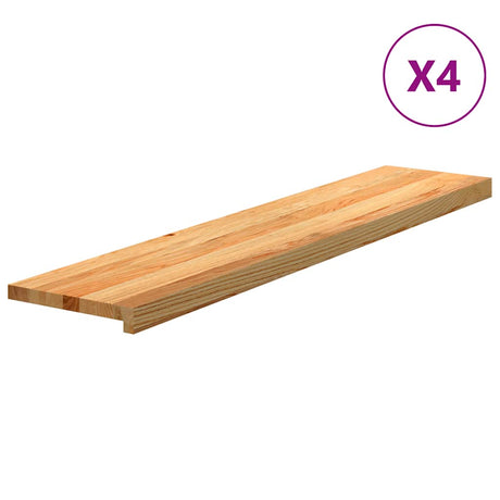 Stopnie schodowe Vidaxx 4 szt. 120x30x2 cm z litego dębu jasnobrązowego