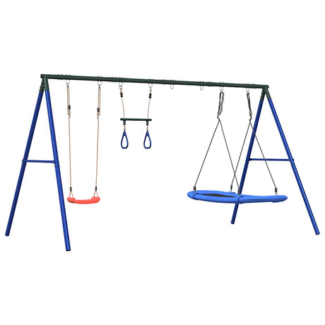 Vidaxl schommelset met schommel, trapeze en nestschommel