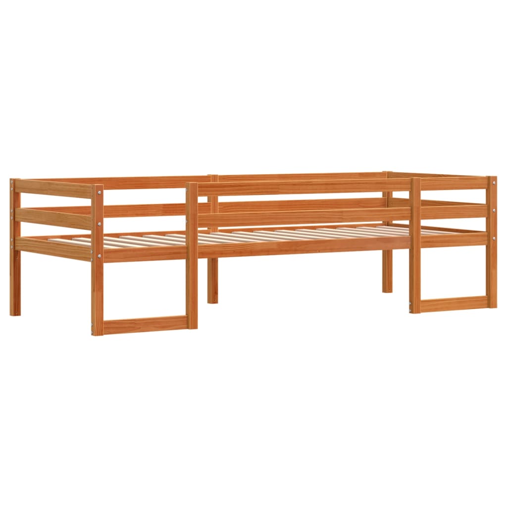 Vidaxl kinderbedframe massief grenenhout wasbruin 90x190 cm