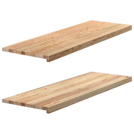 Parapety Vidaxx 2 szt. Nieobrobione, 120x40x2 cm z litego dębu