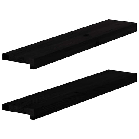 Parapety Vidaxx 2 szt. 80x15x2 cm lity dąb ciemny brąz