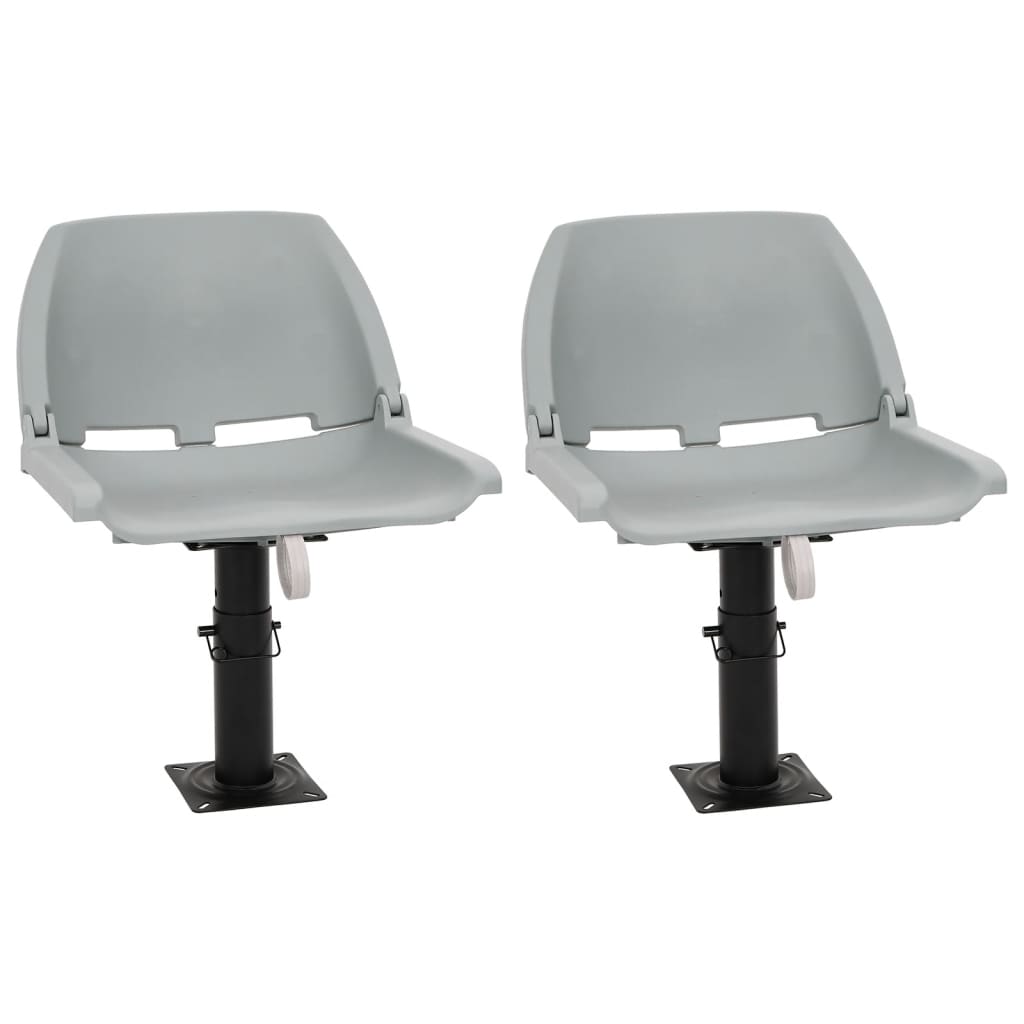 Vidaxl 4-delige bootstoelenset inklapbaar 48x51x41 cm grijs