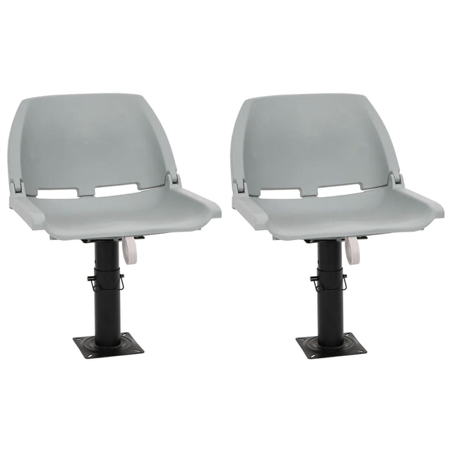 Vidaxl 4-delige bootstoelenset inklapbaar 48x51x41 cm grijs