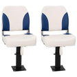 Vidaxl bootstoel 2 set inklapbaar 41x36x48 cm blauw en wit