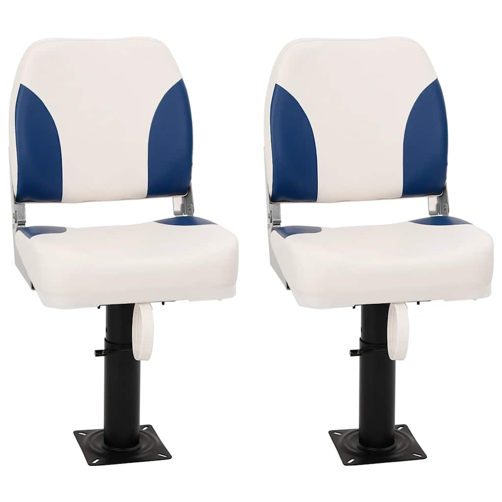 Vidaxl bootstoel 2 set inklapbaar 41x36x48 cm blauw en wit