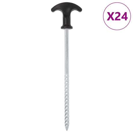 Kołki do namiotu Vidaxl 24 szt. ø7 mm 20 cm, stal ocynkowana