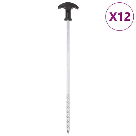 Szpilki do namiotu Vidaxl 12 szt. ø7 mm 30 cm, stal ocynkowana