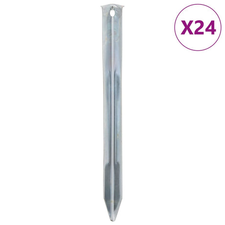 Kołki do namiotu Vidaxl 24 szt. ø20 mm 22 cm, stal ocynkowana