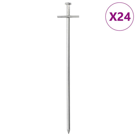 Śledzie do namiotu Vidaxl 24 szt. ø6 mm 23 cm, stal ocynkowana