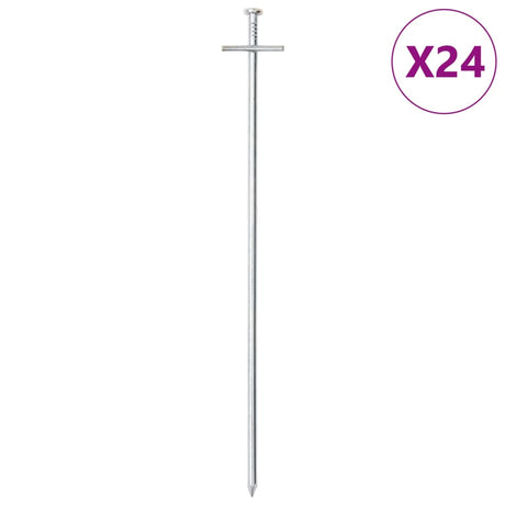 Kołki do namiotu Vidaxl 24 szt. ø6 mm 29,5 cm, stal ocynkowana