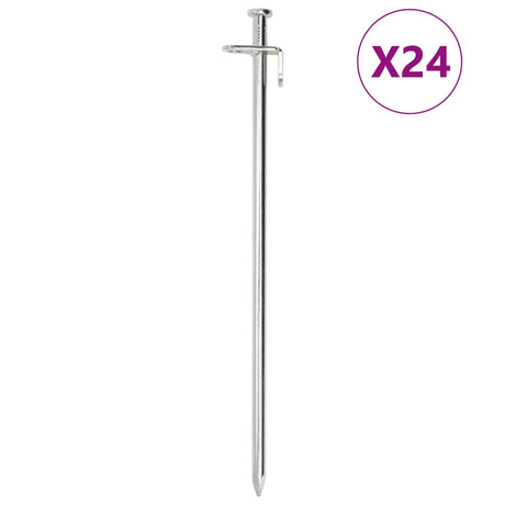 Śledzie do namiotu Vidaxl 24 szt. 8 mm 30 cm, stal ocynkowana