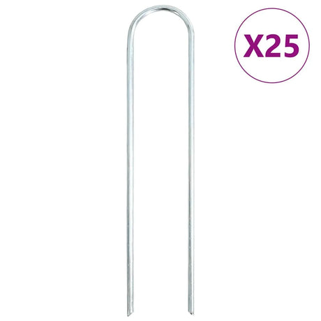 Kołki uziemiające Vidaxx 25 sztuk w kształcie litery U 20x3,5 cm ze stali ocynkowanej