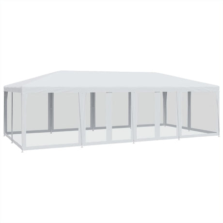Namiot imprezowy VidaXL ze ścianami bocznymi z siatki 12, 8x4 m HDPE, biały
