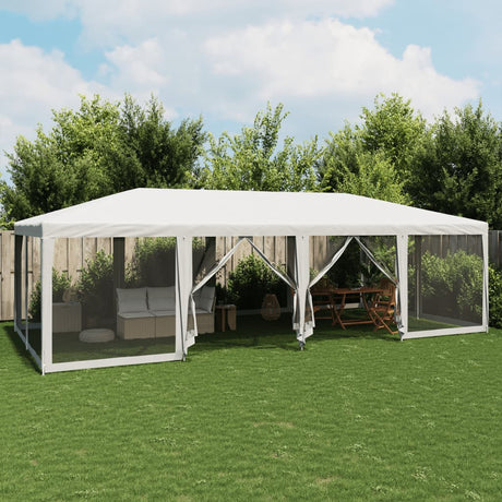 Namiot imprezowy VidaXL ze ścianami bocznymi z siatki 12, 8x4 m HDPE, biały