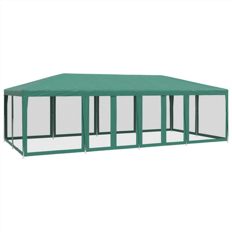 Namiot imprezowy VidaXL ze ścianami bocznymi z siatki 12, 8x4 m HDPE, zielony