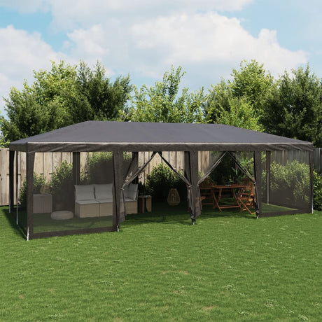 Namiot imprezowy VidaXL ze ścianami bocznymi z siatki 12, 8x4 m HDPE, antracyt
