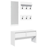 Vidaxl 4-delige garderobe set bewerkt hout wit