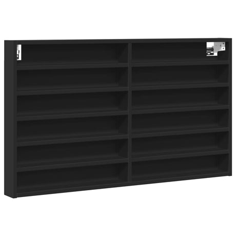 Vidaxl vitrinekast 100x8,5x58 cm bewerkt hout zwart