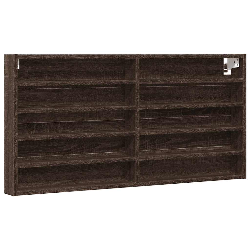 Vidaxl vitrinekast 100x8,5x50 cm bewerkt hout bruin eikenkleurig
