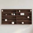 Vidaxl vitrinekast 100x8,5x50 cm bewerkt hout bruin eikenkleurig