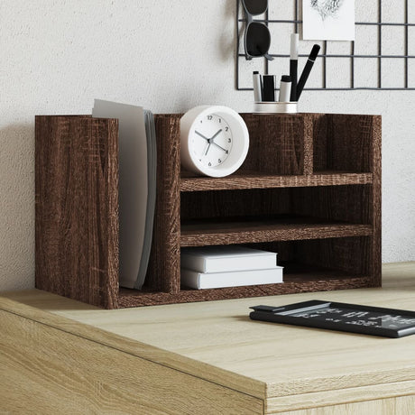 Organizer na biurko Vidaxx 44,5x24x25 cm z drewna konstrukcyjnego w kolorze brązowego dębu