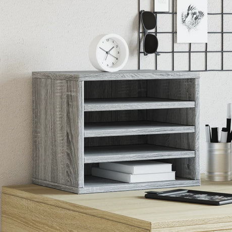 Organizer na biurko Vidaxxl 36x26x29,5 cm z drewna konstrukcyjnego, szary dąb sonoma
