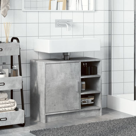 Vidaxl wastafelkast 63x29x55 cm bewerkt hout betongrijs