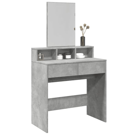 Vidaxl kaptafel met spiegel 80x41x144,5 cm betongrijs