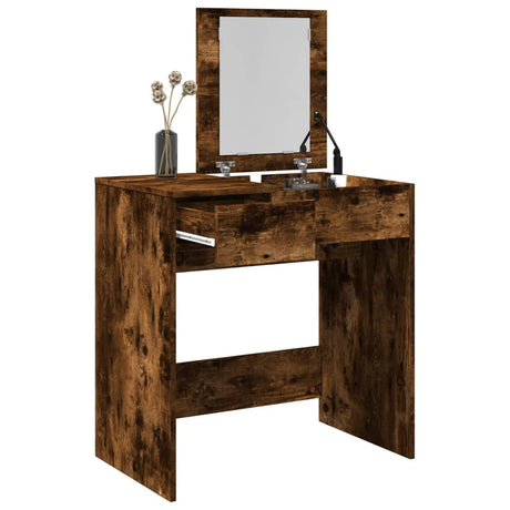 Vidaxl kaptafel met spiegel 73x46,5x120 cm gerookt eikenkleurig