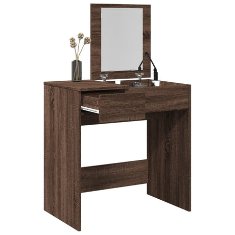 Vidaxl kaptafel met spiegel 73x46,5x120 cm bruin eikenkleurig