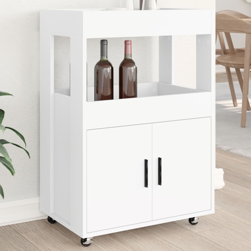 Vidaxl drankkar 60x39,5x89 cm bewerkt hout wit