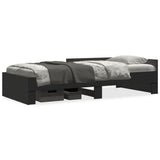 Vidaxl bedframe bewerkt hout zwart 75x190 cm