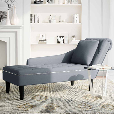 Vidaxl chaise longue met kussen rechterarmleuning fluweel donkergrijs