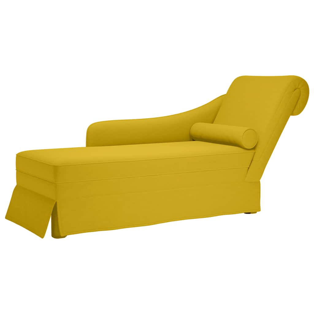 Vidaxl chaise longue met bolster en rechterarmleuning fluweel geel