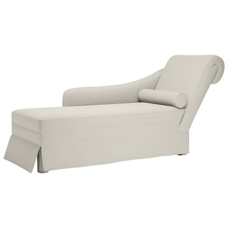 Vidaxl chaise longue met bolster en rechterarmleuning fluweel crème