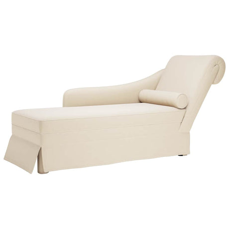 Vidaxl chaise longue met bolster en rechterarmleuning linnen