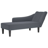 Vidaxl chaise longue met rechterarmleuning fluweel donkergrijs