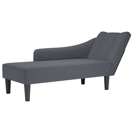 Vidaxl chaise longue met rechterarmleuning fluweel donkergrijs