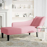Vidaxl chaise longue met rechterarmleuning fluweel roze