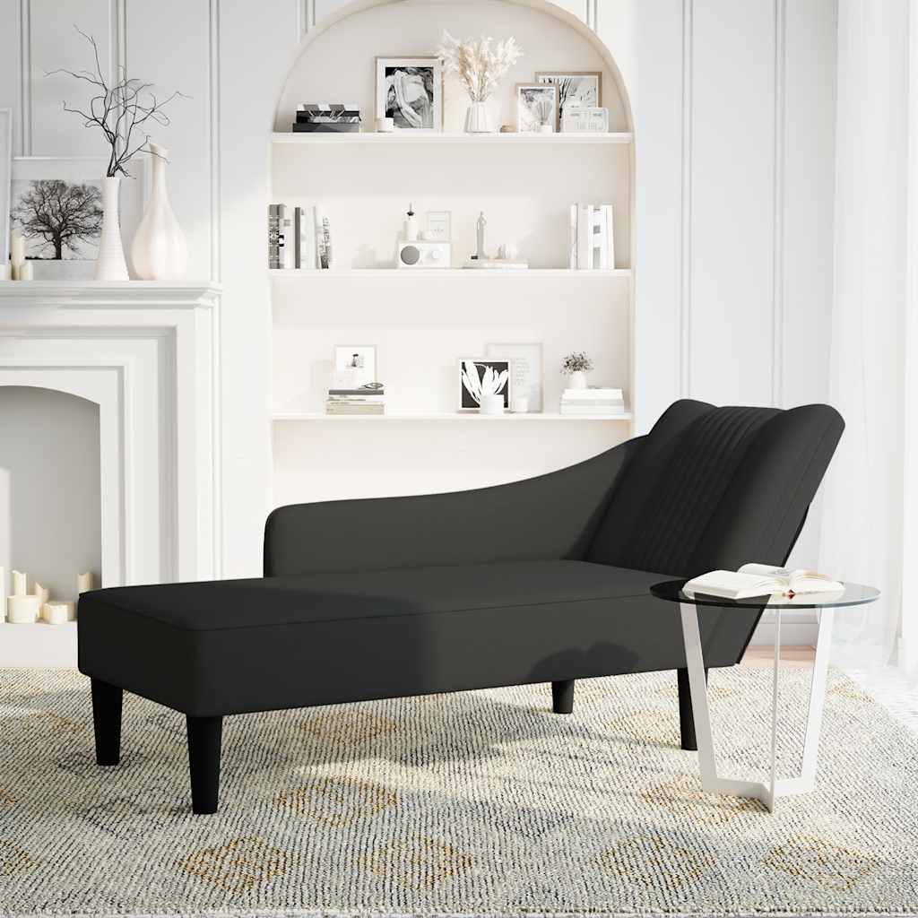 Vidaxl chaise longue met rechterarmleuning fluweel zwart