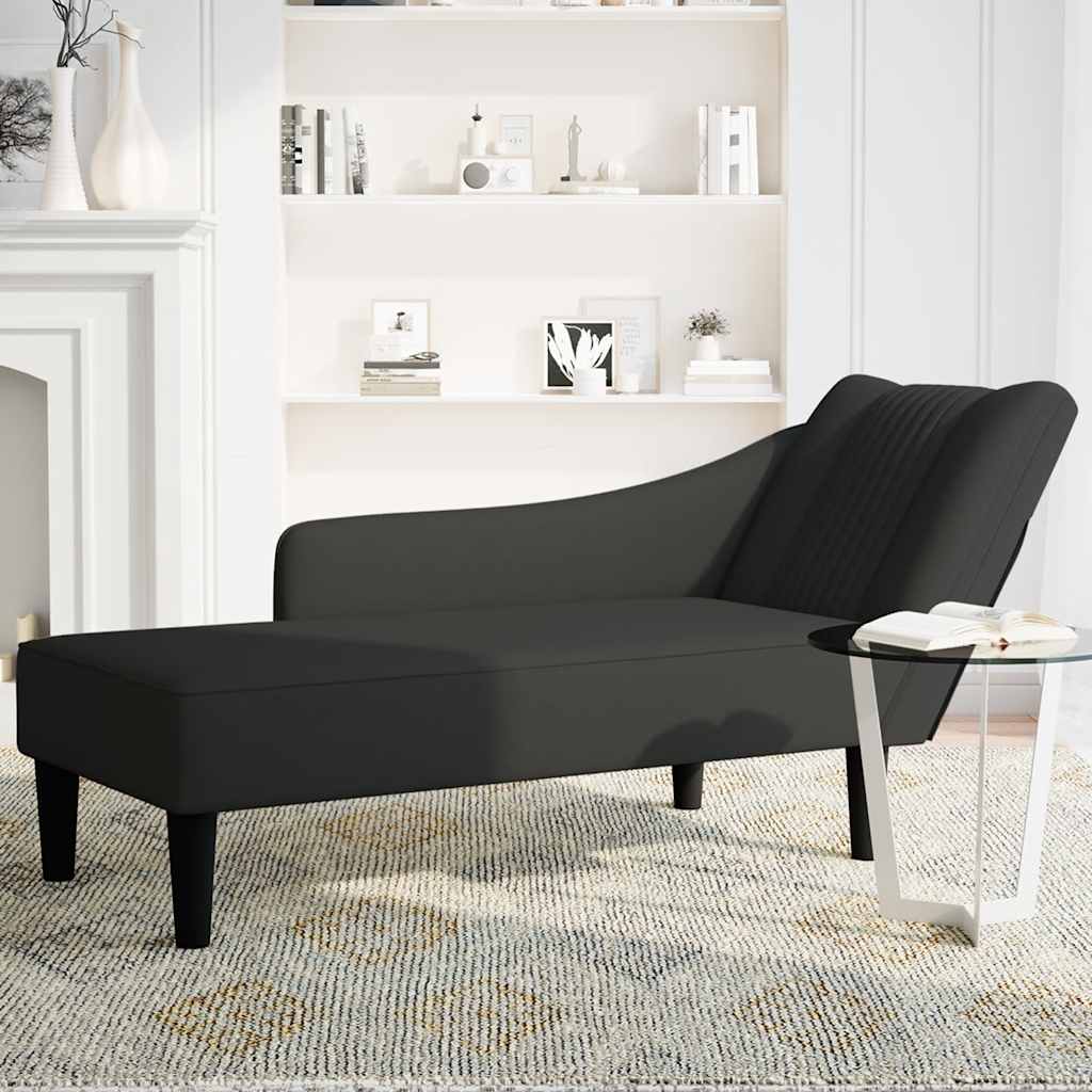 Vidaxl chaise longue met rechterarmleuning fluweel zwart