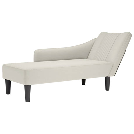 Vidaxl chaise longue met rechterarmleuning fluweel crèmekleurig