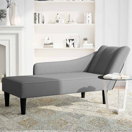 Vidaxl chaise longue met rechterarmleuning stof donkergrijs