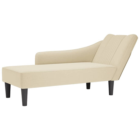 Vidaxl chaise longue met rechterarmleuning stof crèmekleurig