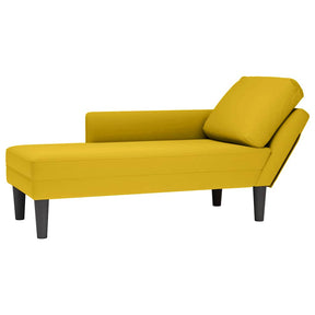 Vidaxl chaise longue met kussen en rechterarmleuning fluweel geel
