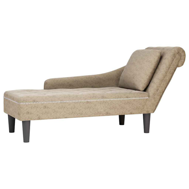 Vidaxl chaise longue met kussen rechterarmleuning kunstleer lichtgrijs