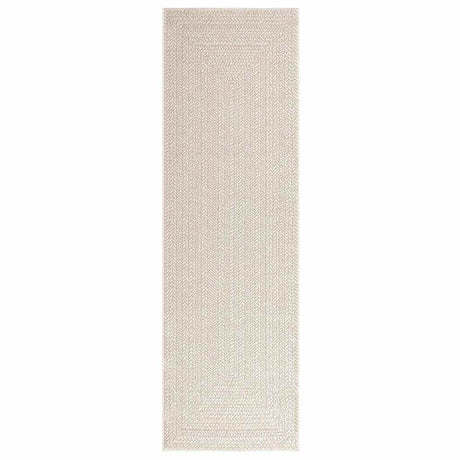 VidaXL Dywan zizur kremowy do użytku wewnątrz i na zewnątrz, 80x250 cm imitujący jutę